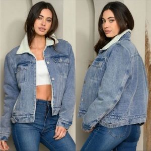 Sherpa-lined Denim Jacket Women’s Size Large